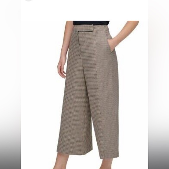 DKNY cropped pants / culottes - brown Houndstooth - Picture 3 of 10